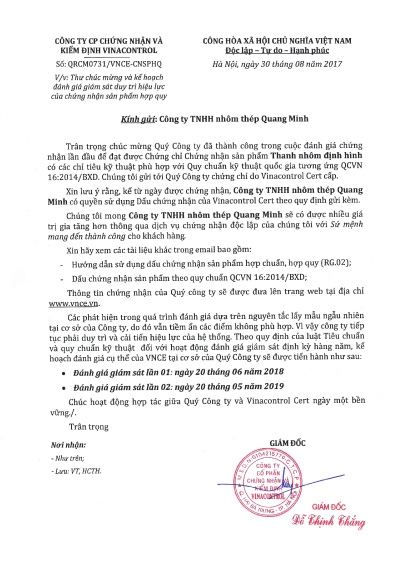 Giấy chứng nhận 1